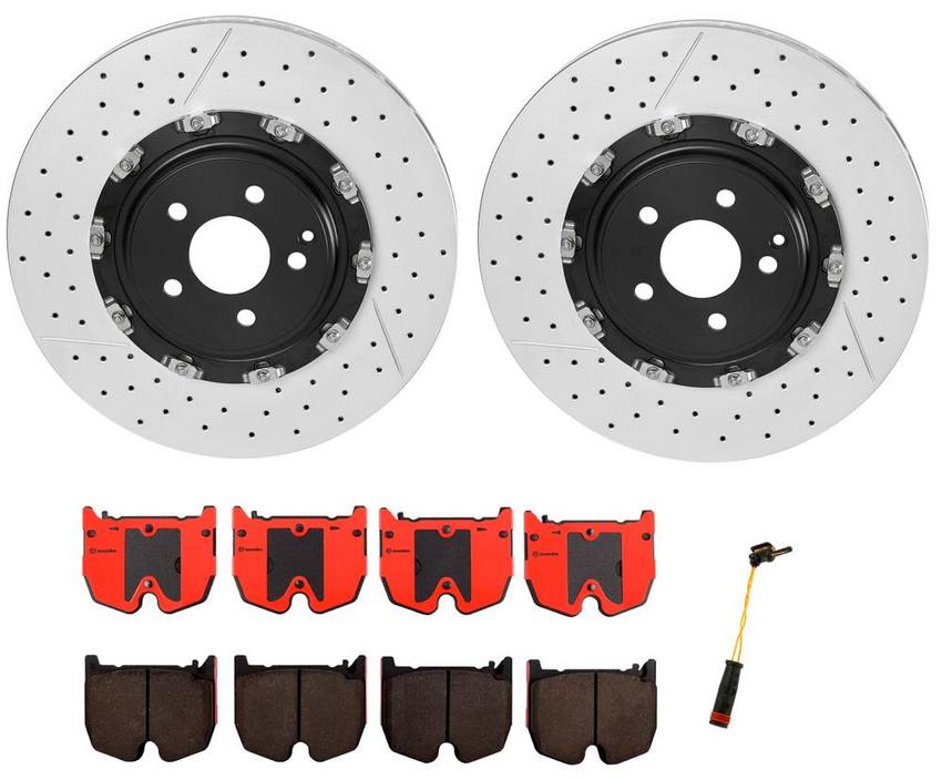 Mercedes Brakes Kit - Brembo Pads and Rotors Front (380mm) (Ceramic) 004420452041 - Brembo 1513958KIT